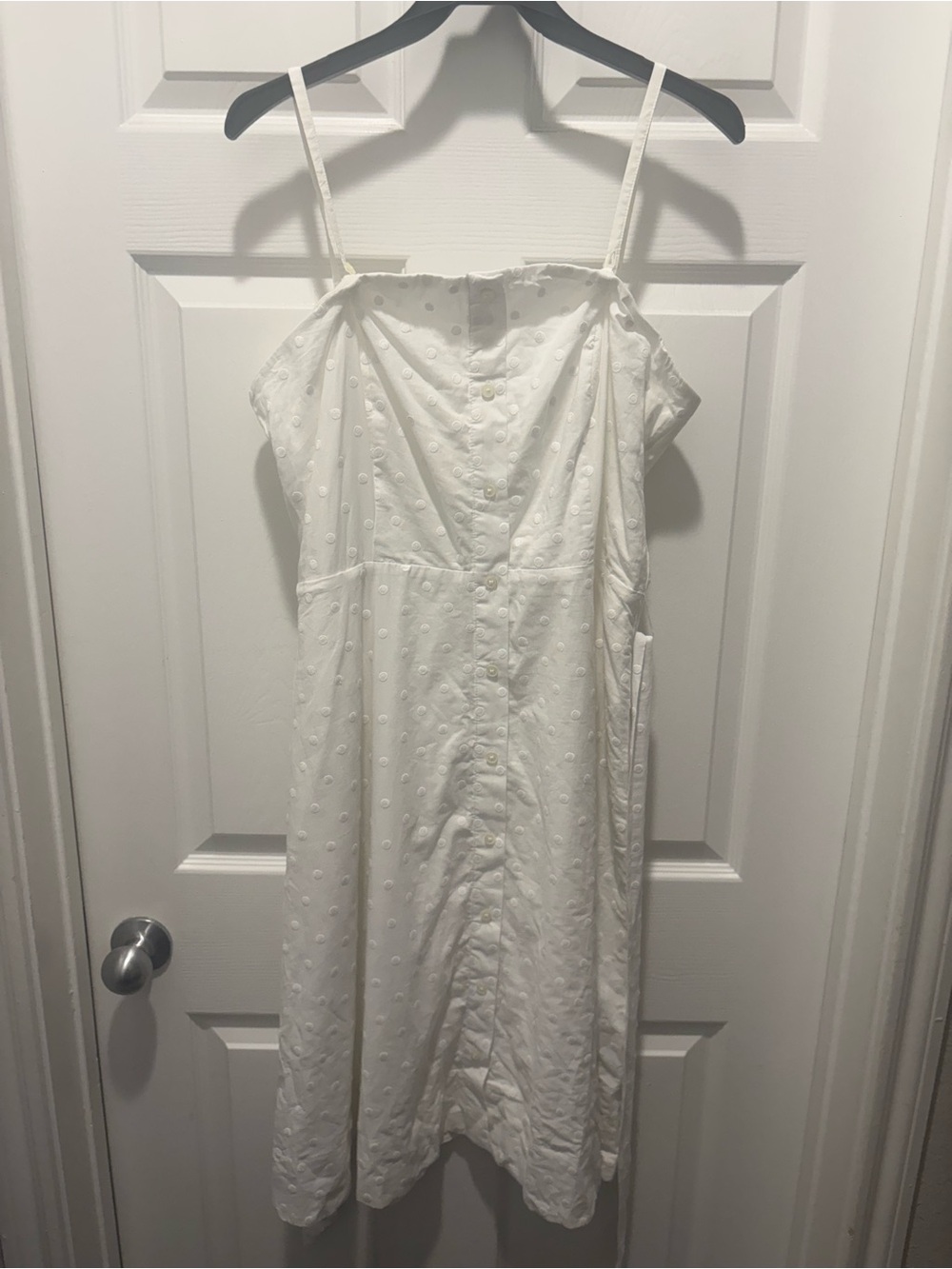 Banana Republic White Swiss-Dot Midi Sundress